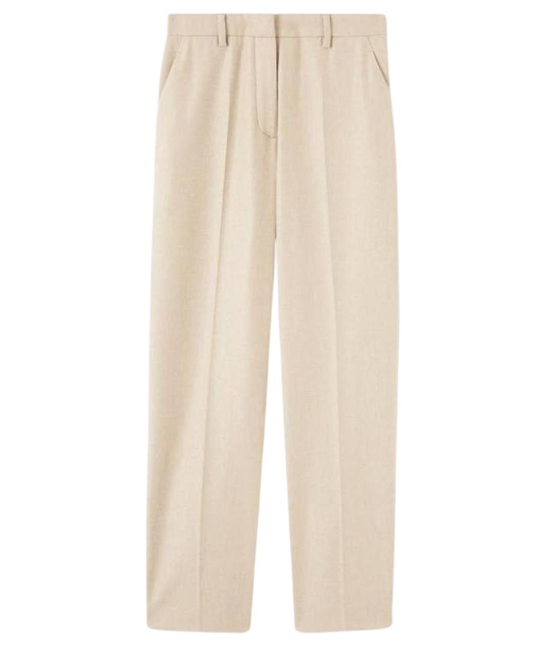 LORO PIANA Бежевые кашемировые брюки узкие, фото 1