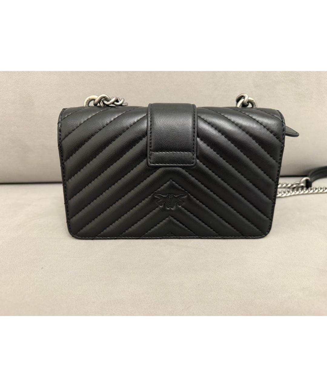 PINKO Черная кожаная сумка через плечо, фото 4