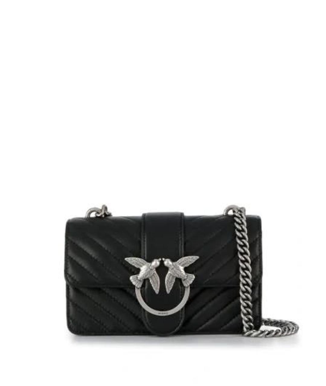 PINKO Черная кожаная сумка через плечо, фото 6