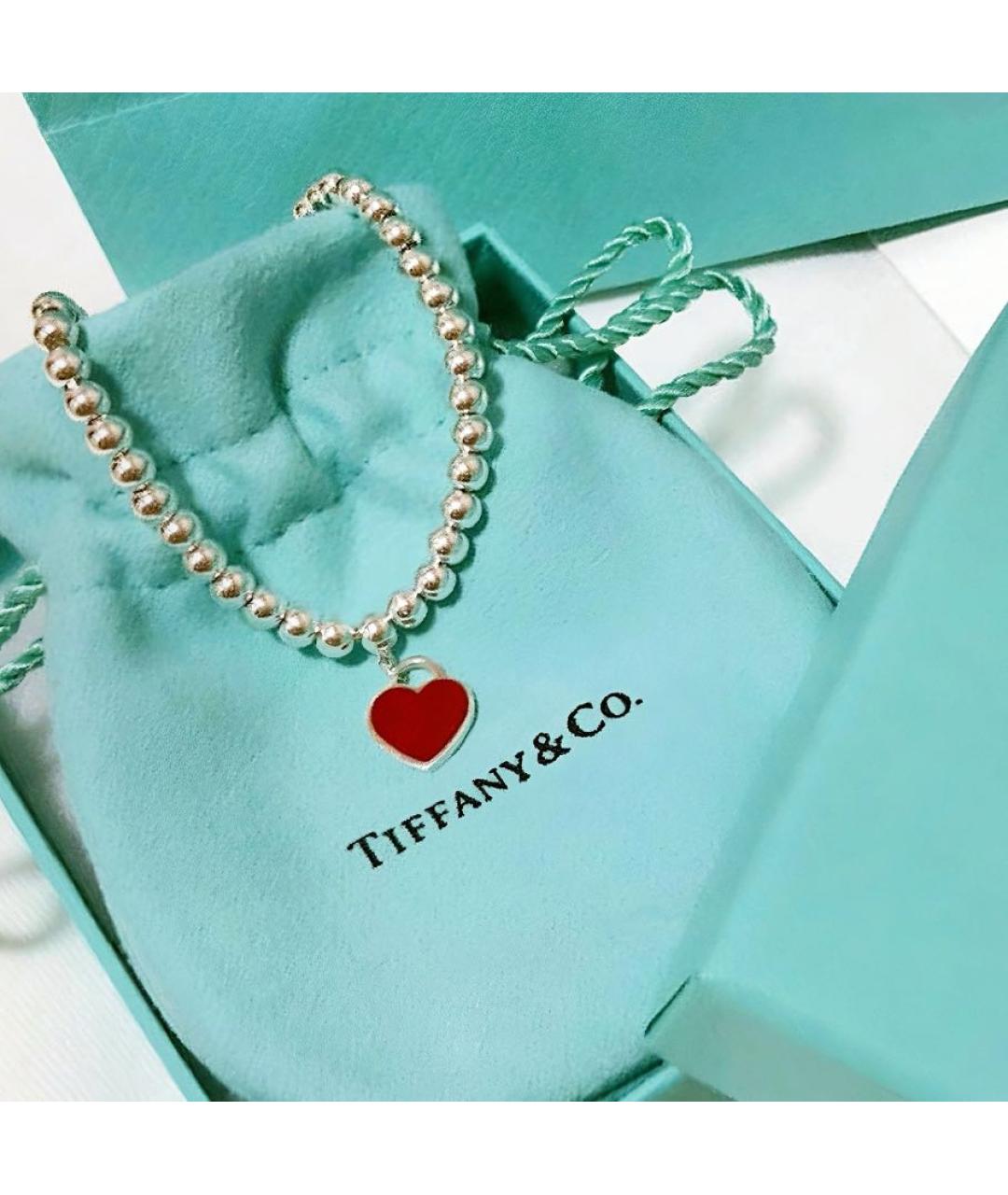 TIFFANY&CO Красный серебряный браслет, фото 5