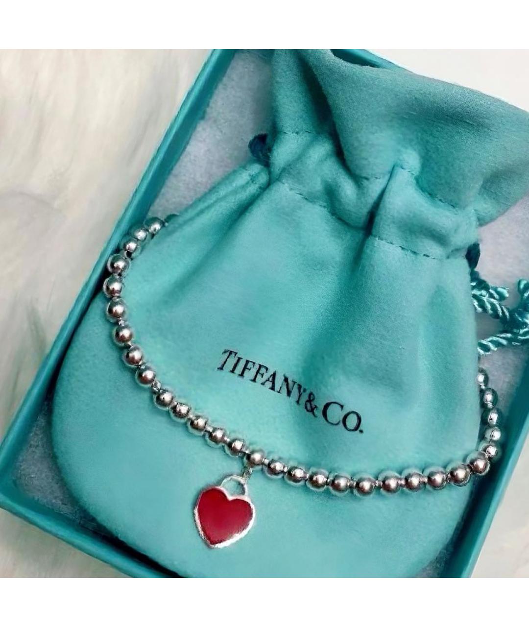 TIFFANY&CO Красный серебряный браслет, фото 4