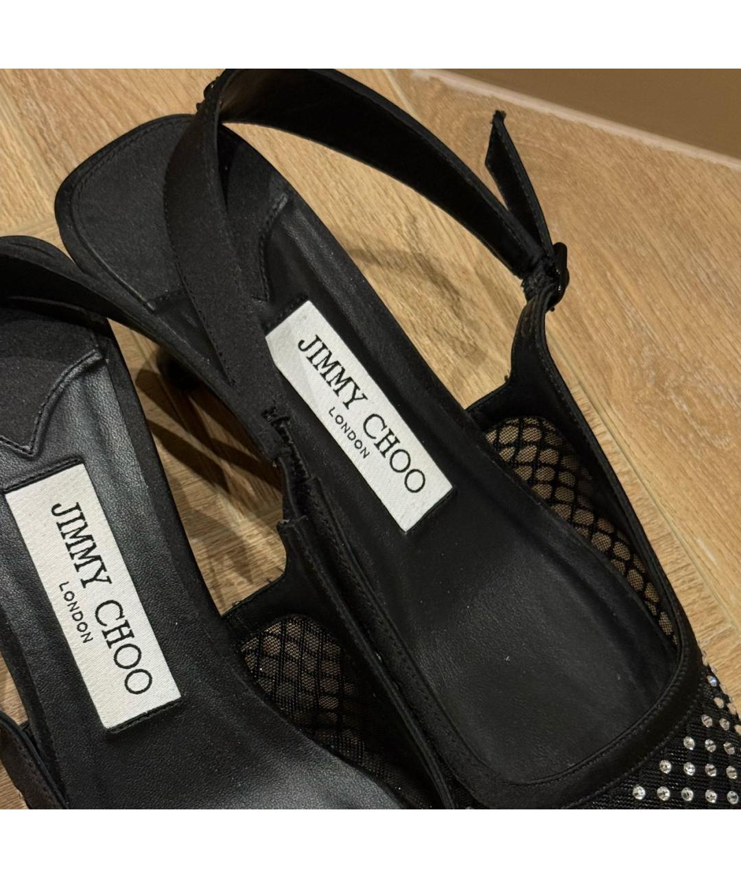 JIMMY CHOO Черные кожаные мюли, фото 3