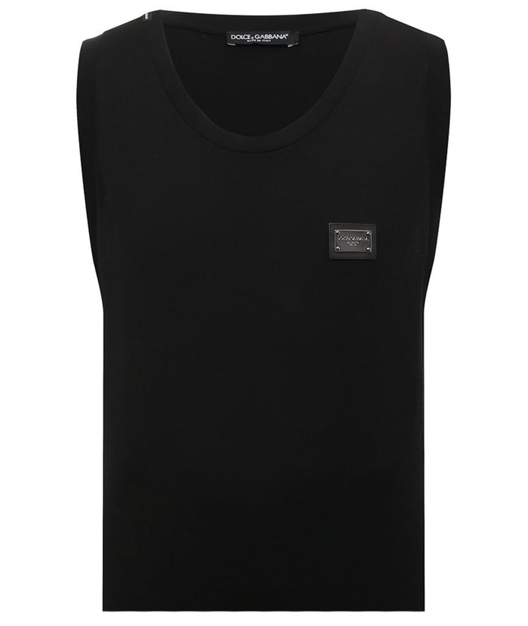 DOLCE&GABBANA Черная хлопко-эластановая майка, фото 1
