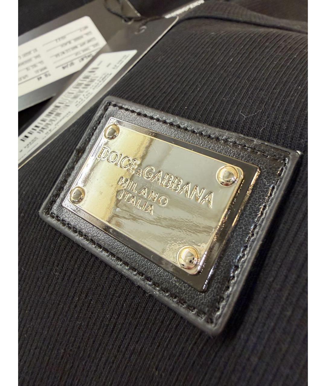 DOLCE&GABBANA Черная хлопко-эластановая майка, фото 6