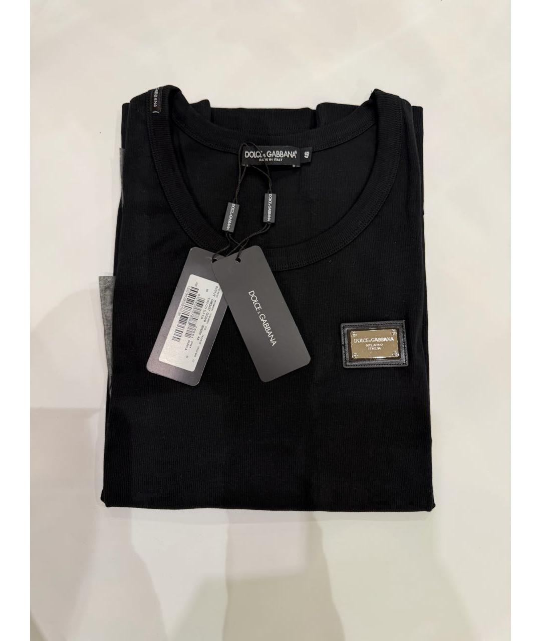 DOLCE&GABBANA Черная хлопко-эластановая майка, фото 9