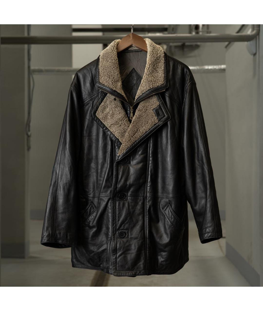 YVES SAINT LAURENT BEAUTY Черное кожаное пальто, фото 7