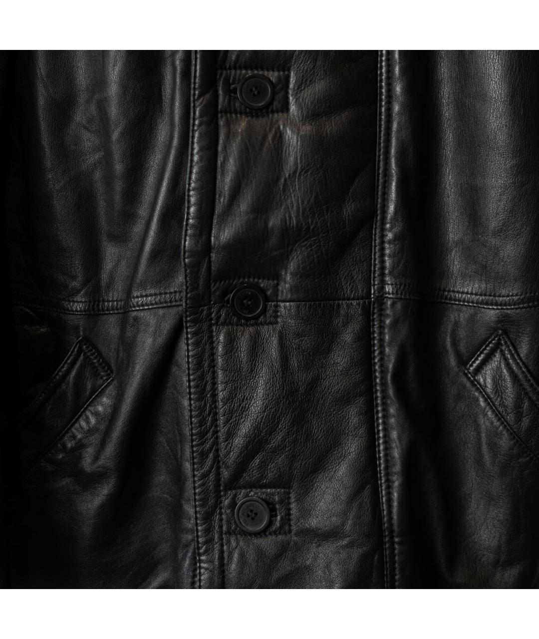 YVES SAINT LAURENT BEAUTY Черное кожаное пальто, фото 4