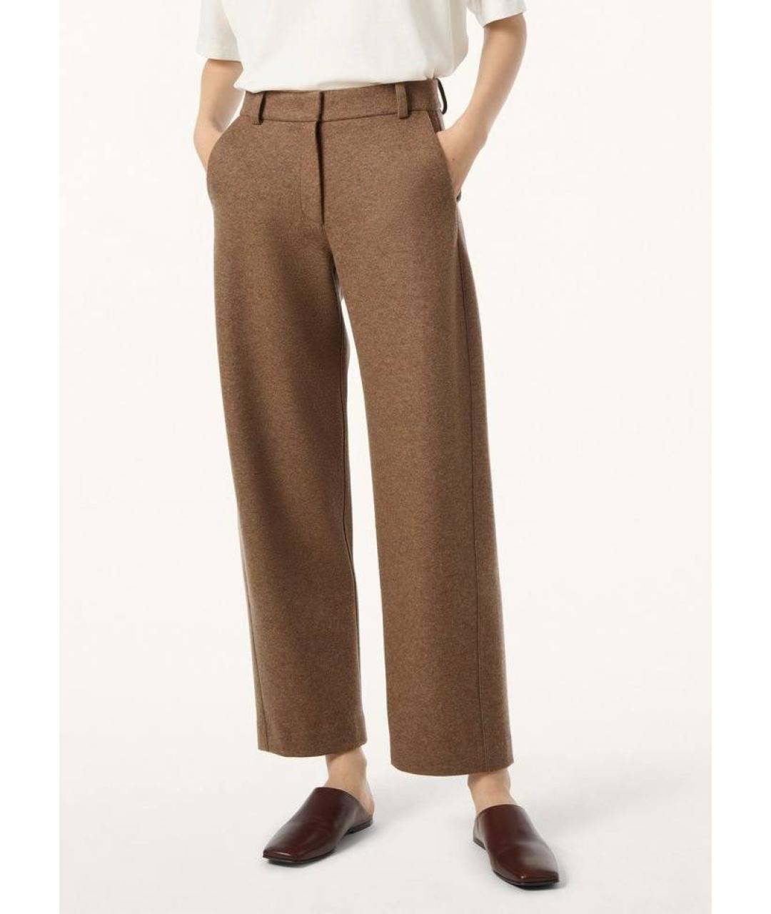 LORO PIANA Коричневые кашемировые брюки широкие, фото 3