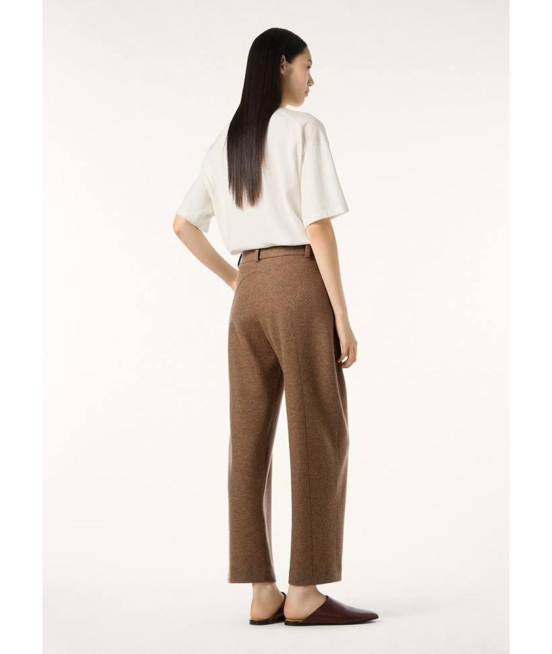 LORO PIANA Коричневые кашемировые брюки широкие, фото 4