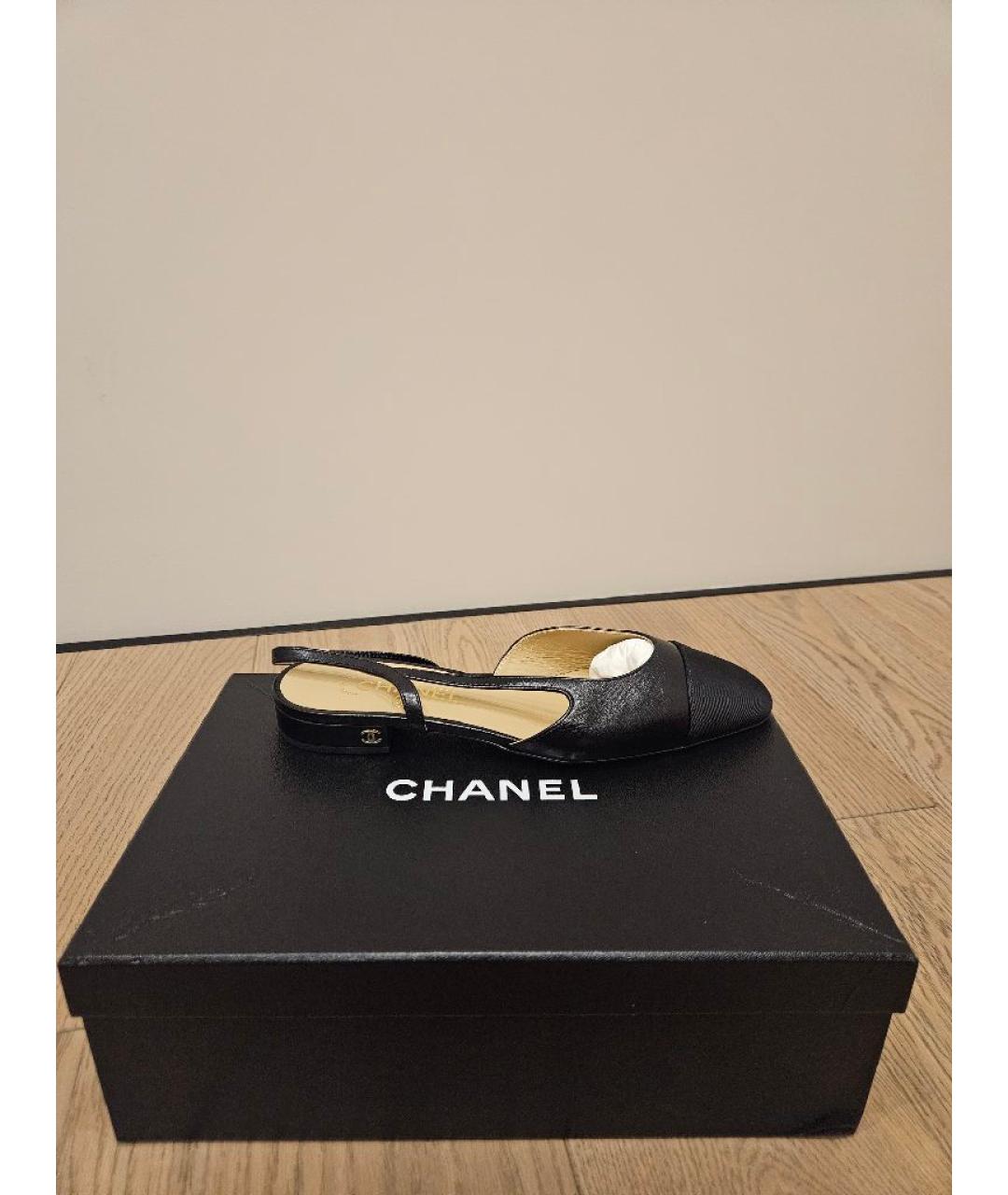 CHANEL Черные кожаные туфли, фото 6