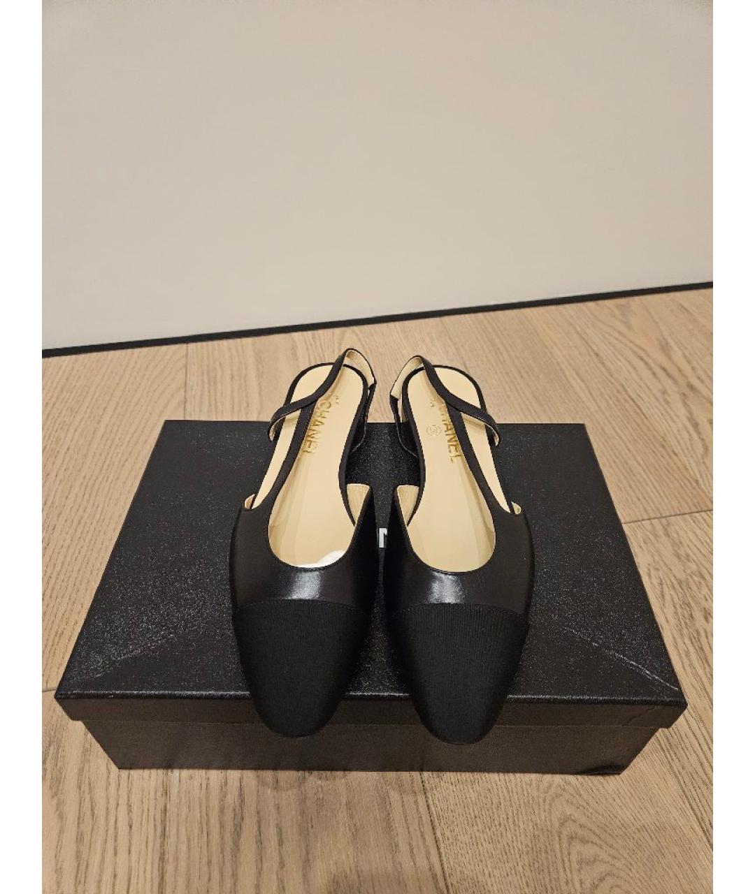 CHANEL Черные кожаные туфли, фото 2