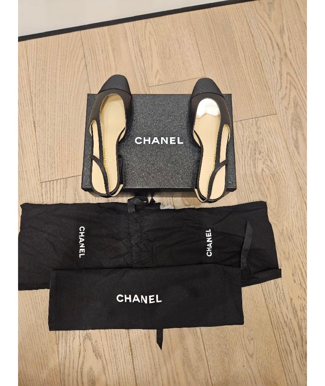 CHANEL Черные кожаные туфли, фото 5