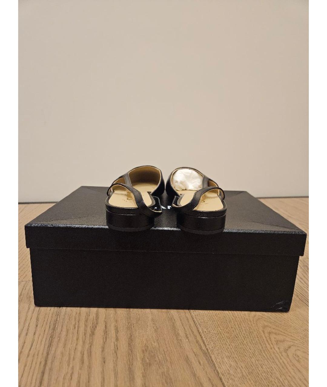 CHANEL Черные кожаные туфли, фото 4