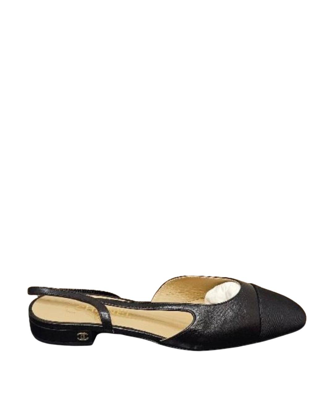 CHANEL Черные кожаные туфли, фото 1