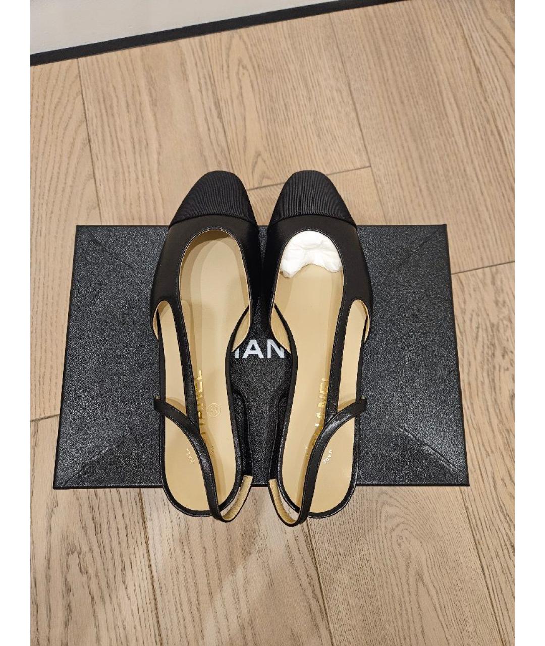 CHANEL Черные кожаные туфли, фото 3