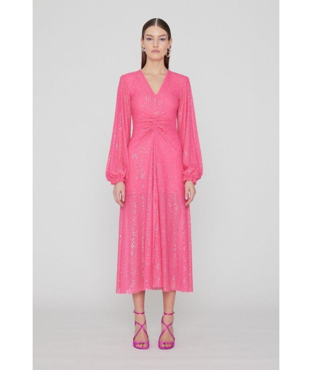 ROTATE Фуксия коктейльное платье, фото 3