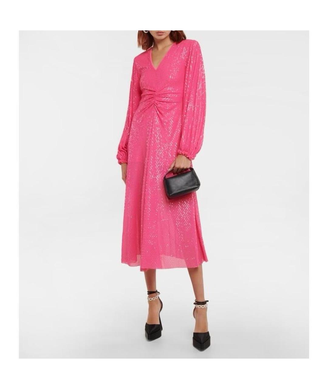 ROTATE Фуксия коктейльное платье, фото 4