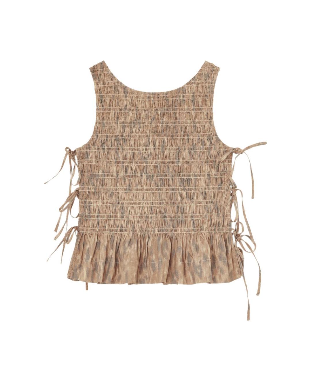 GANNI Бежевая хлопковая майка, фото 1