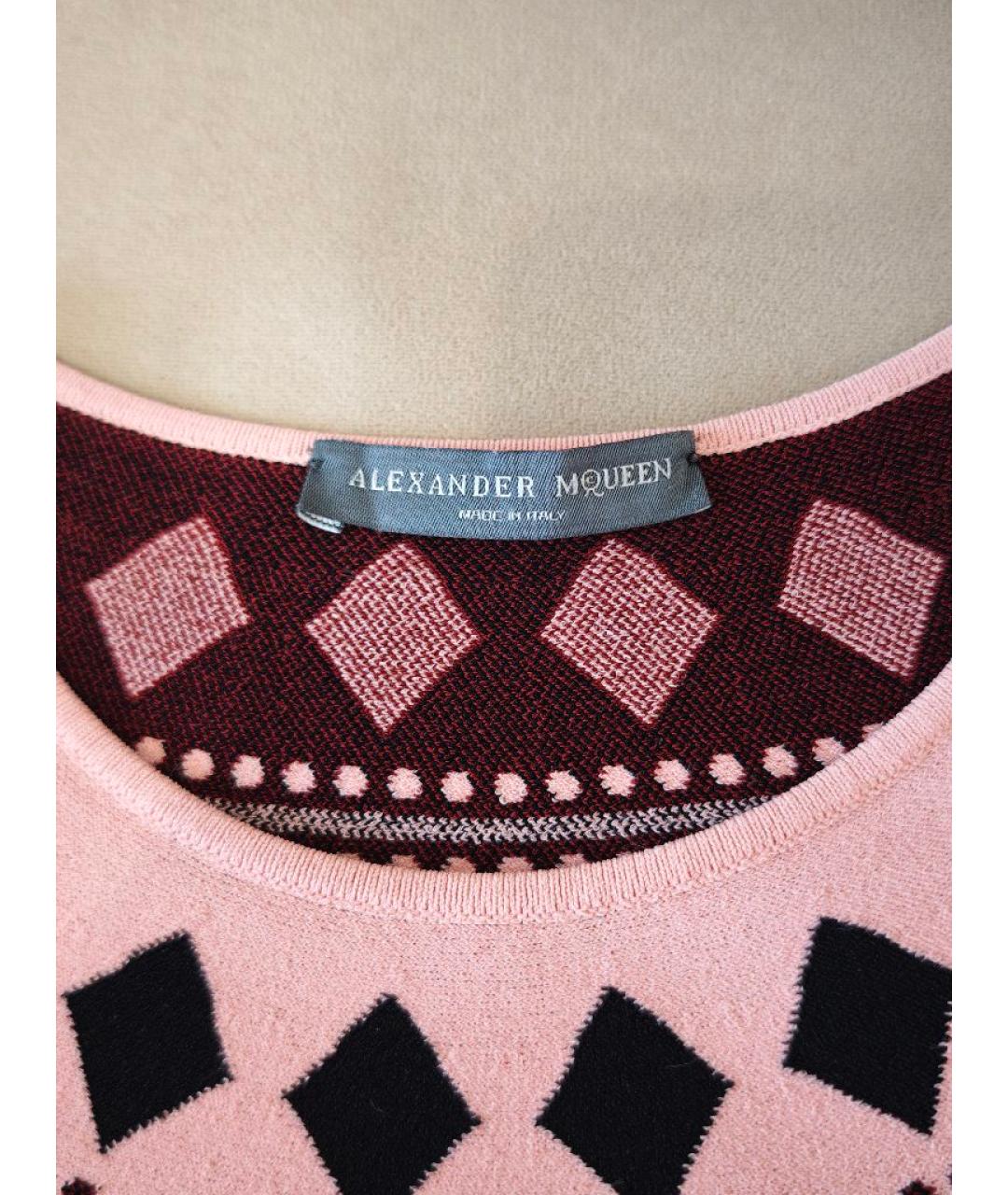 ALEXANDER MCQUEEN Розовое вискозное повседневное платье, фото 3