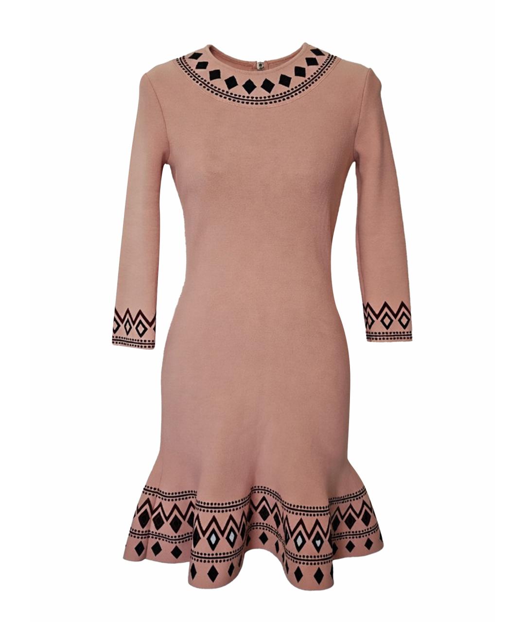 ALEXANDER MCQUEEN Розовое вискозное повседневное платье, фото 1