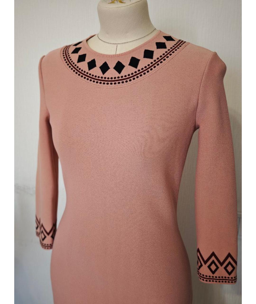 ALEXANDER MCQUEEN Розовое вискозное повседневное платье, фото 4