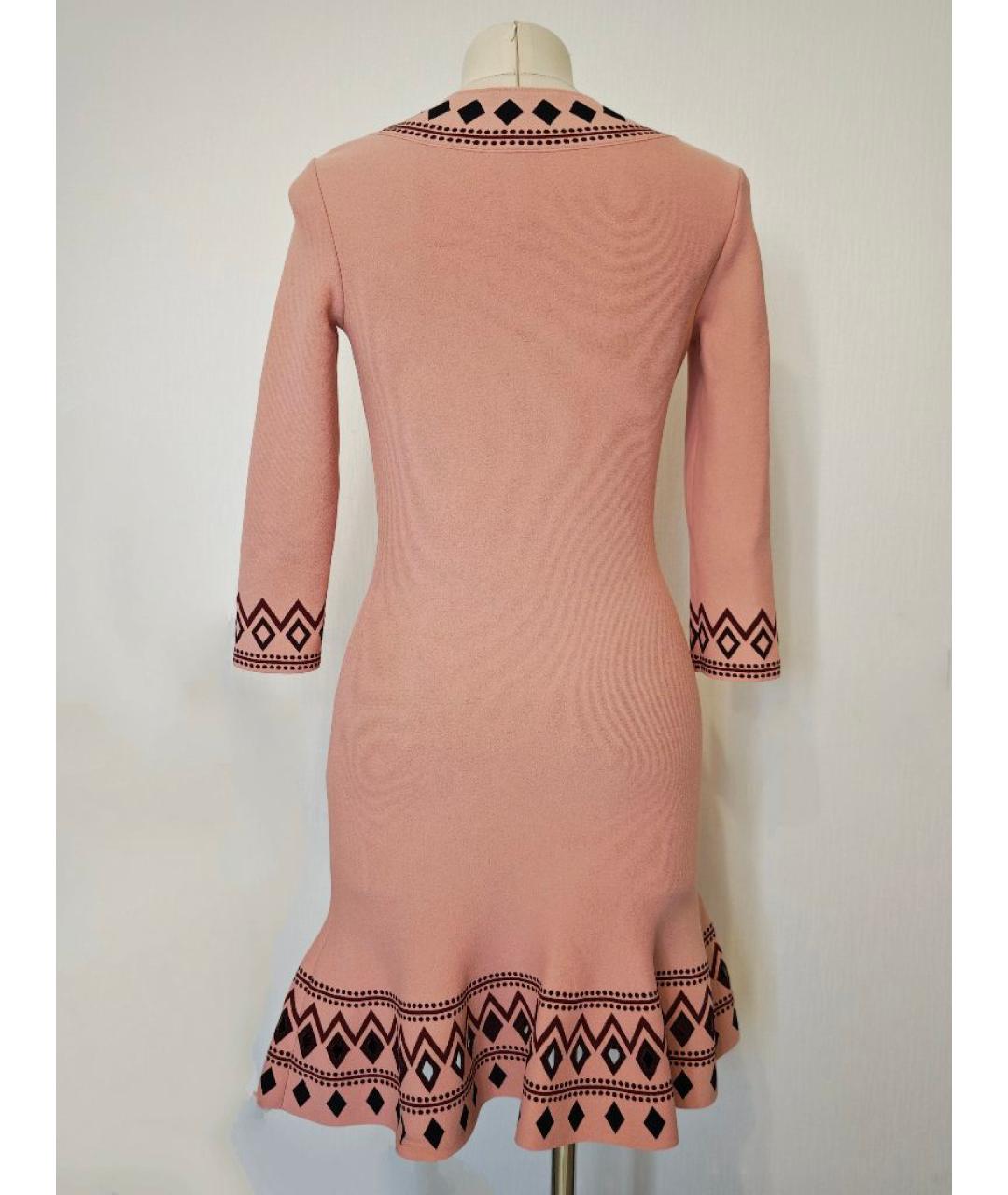 ALEXANDER MCQUEEN Розовое вискозное повседневное платье, фото 2