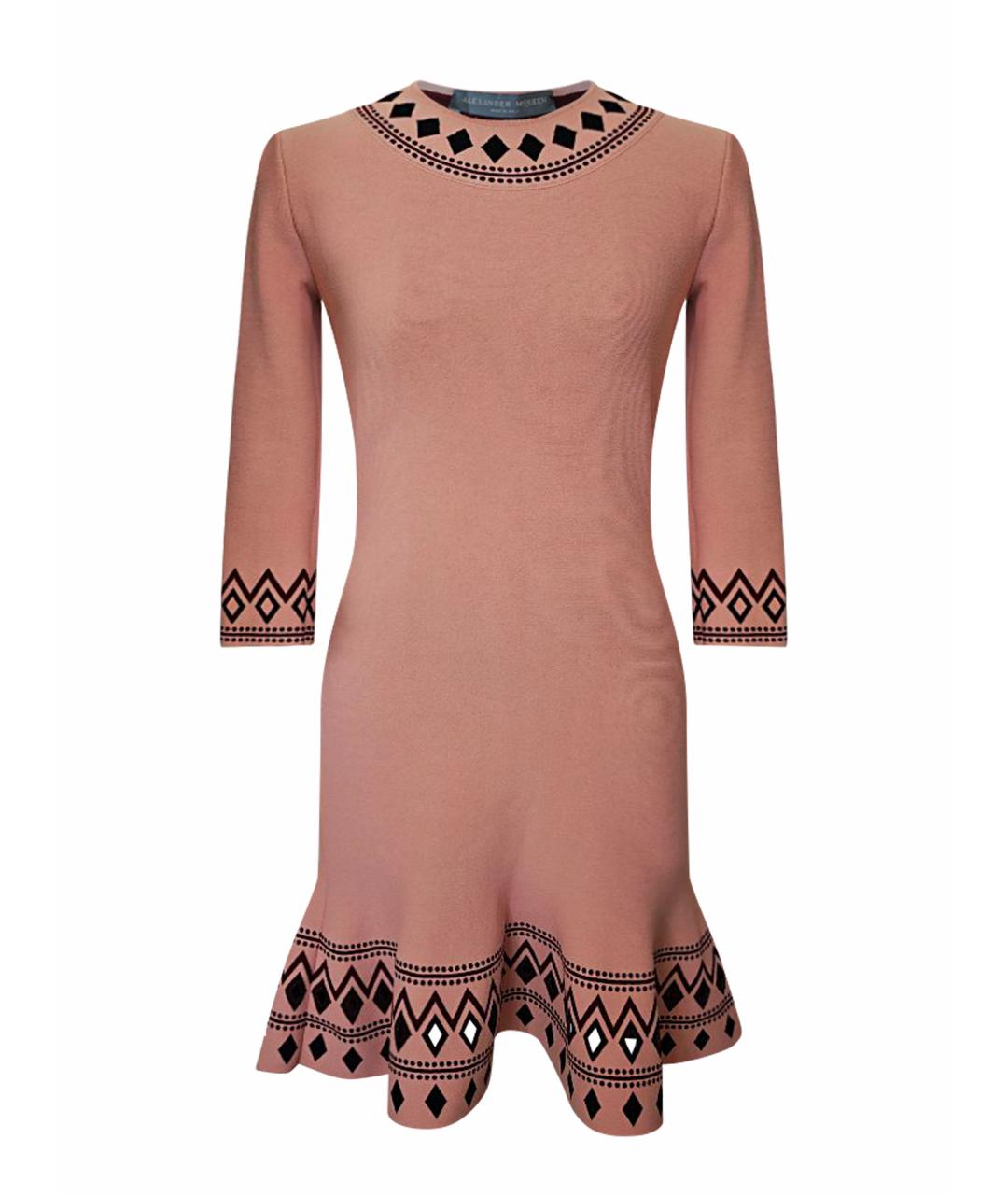 ALEXANDER MCQUEEN Розовое вискозное повседневное платье, фото 10