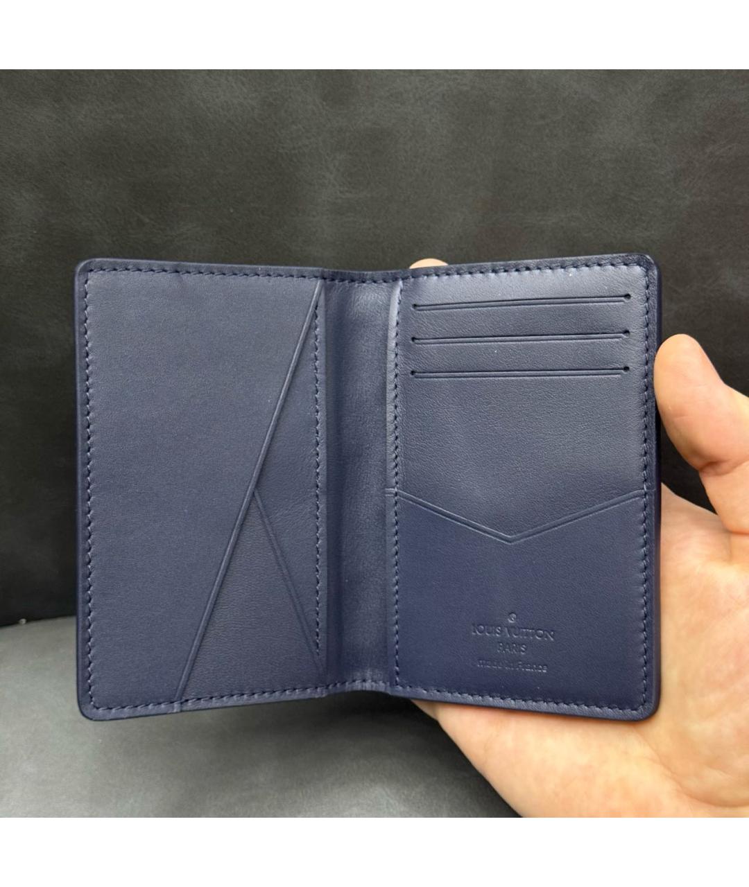LOUIS VUITTON Темно-синий кожаный кардхолдер, фото 6