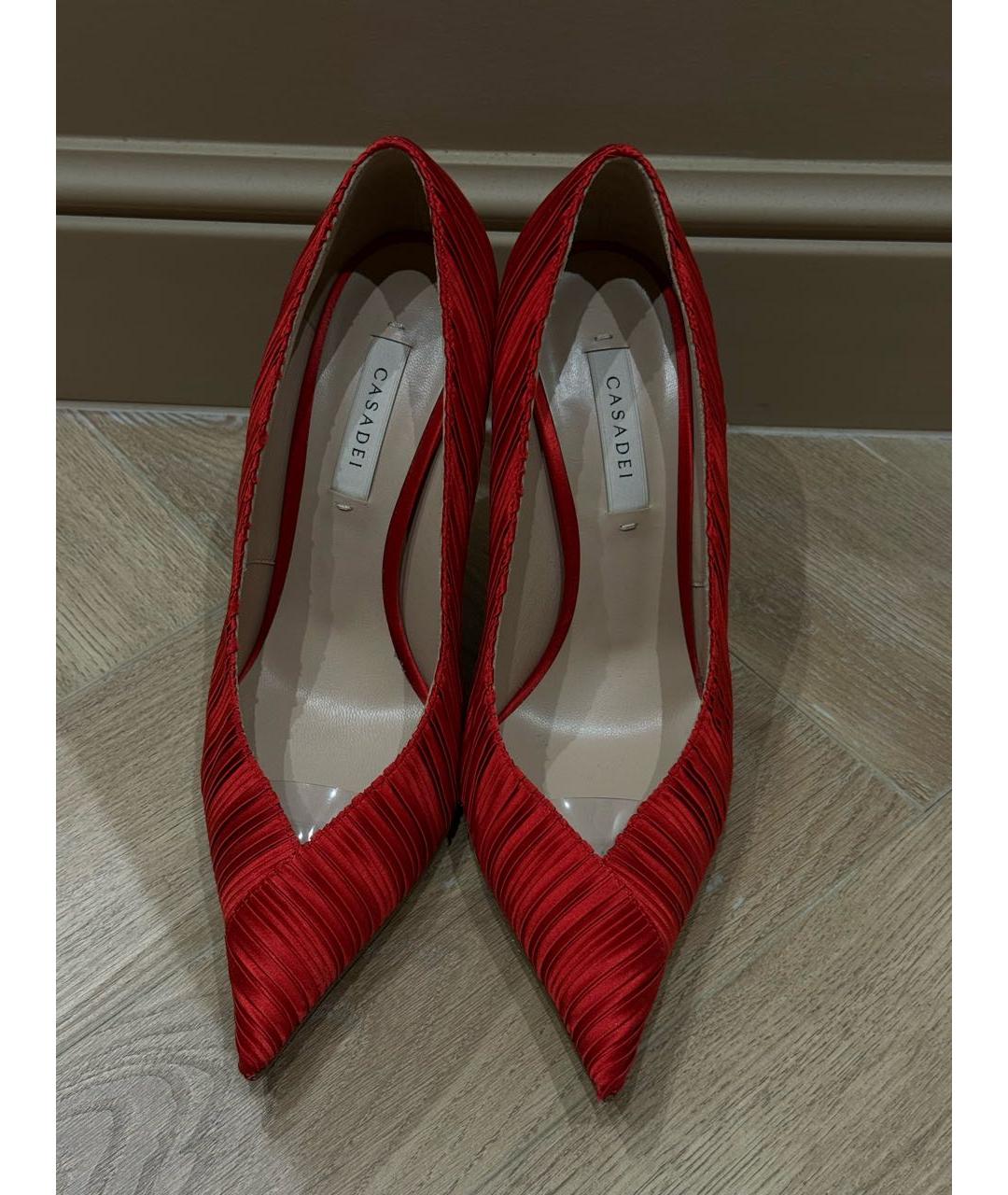CASADEI Красные текстильные туфли, фото 2