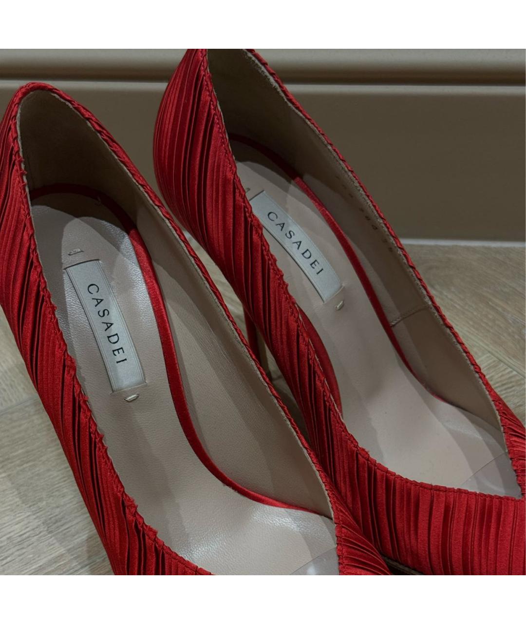 CASADEI Красные текстильные туфли, фото 3