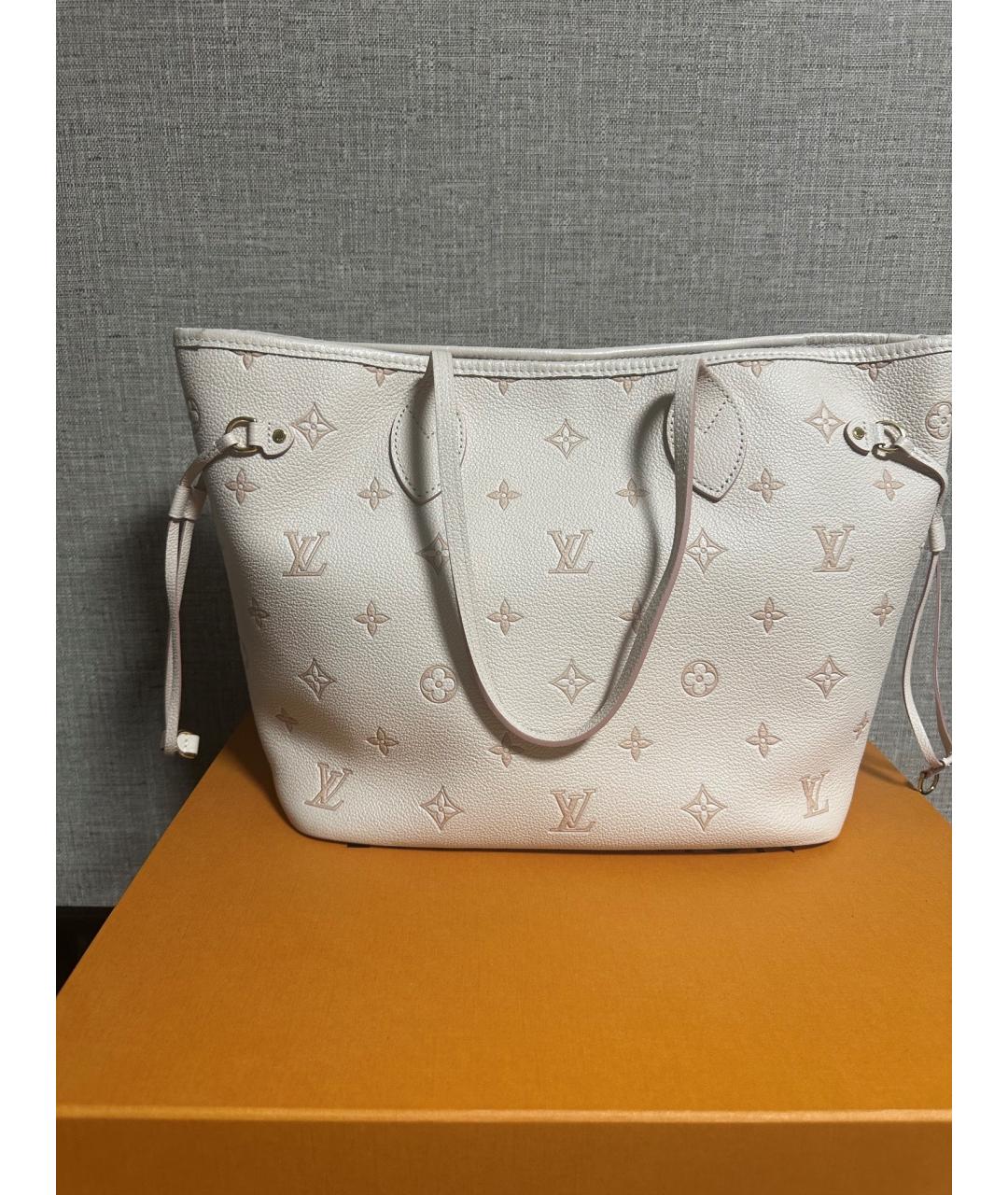 LOUIS VUITTON Бежевая кожаная сумка тоут, фото 7