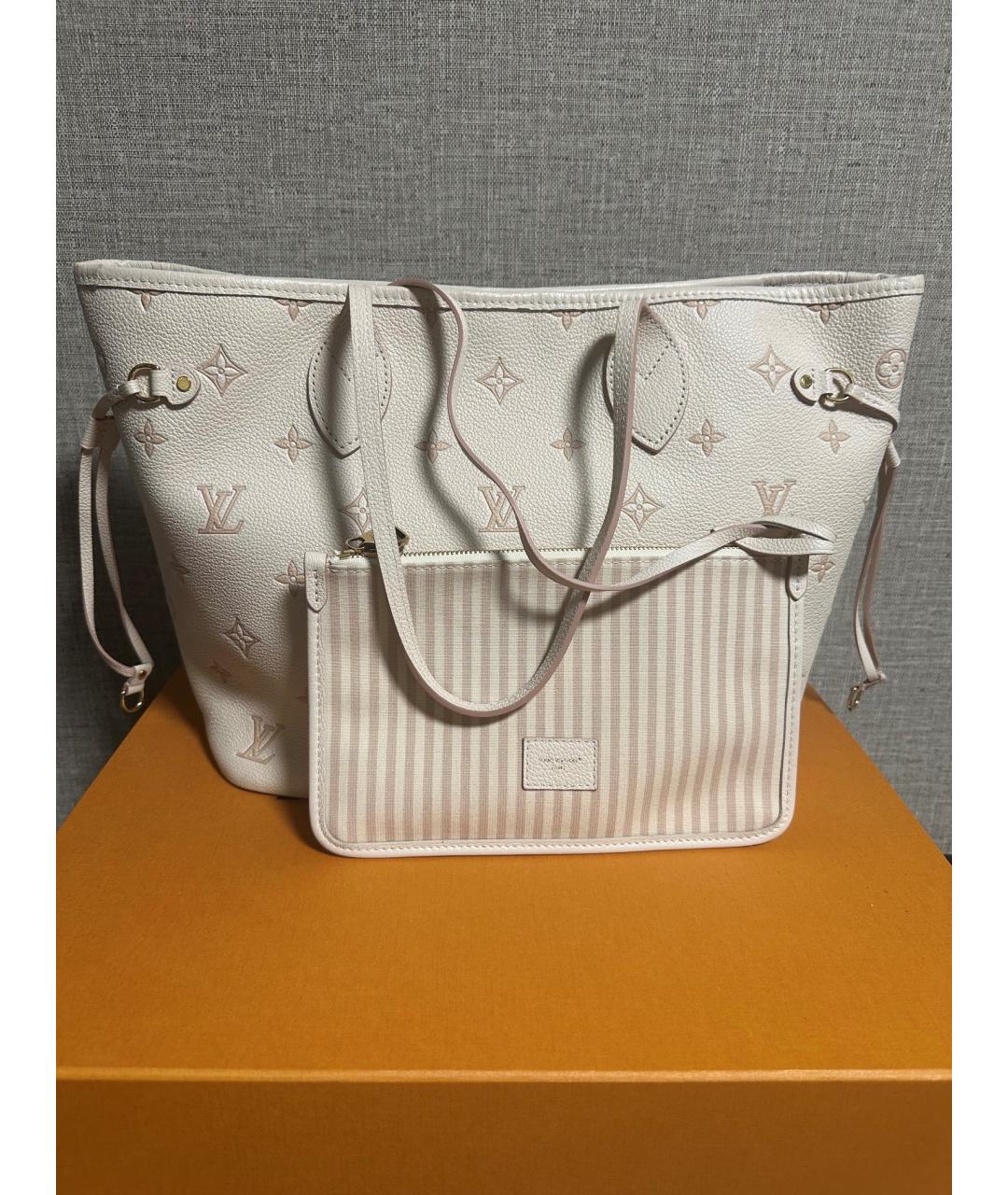 LOUIS VUITTON Бежевая кожаная сумка тоут, фото 2