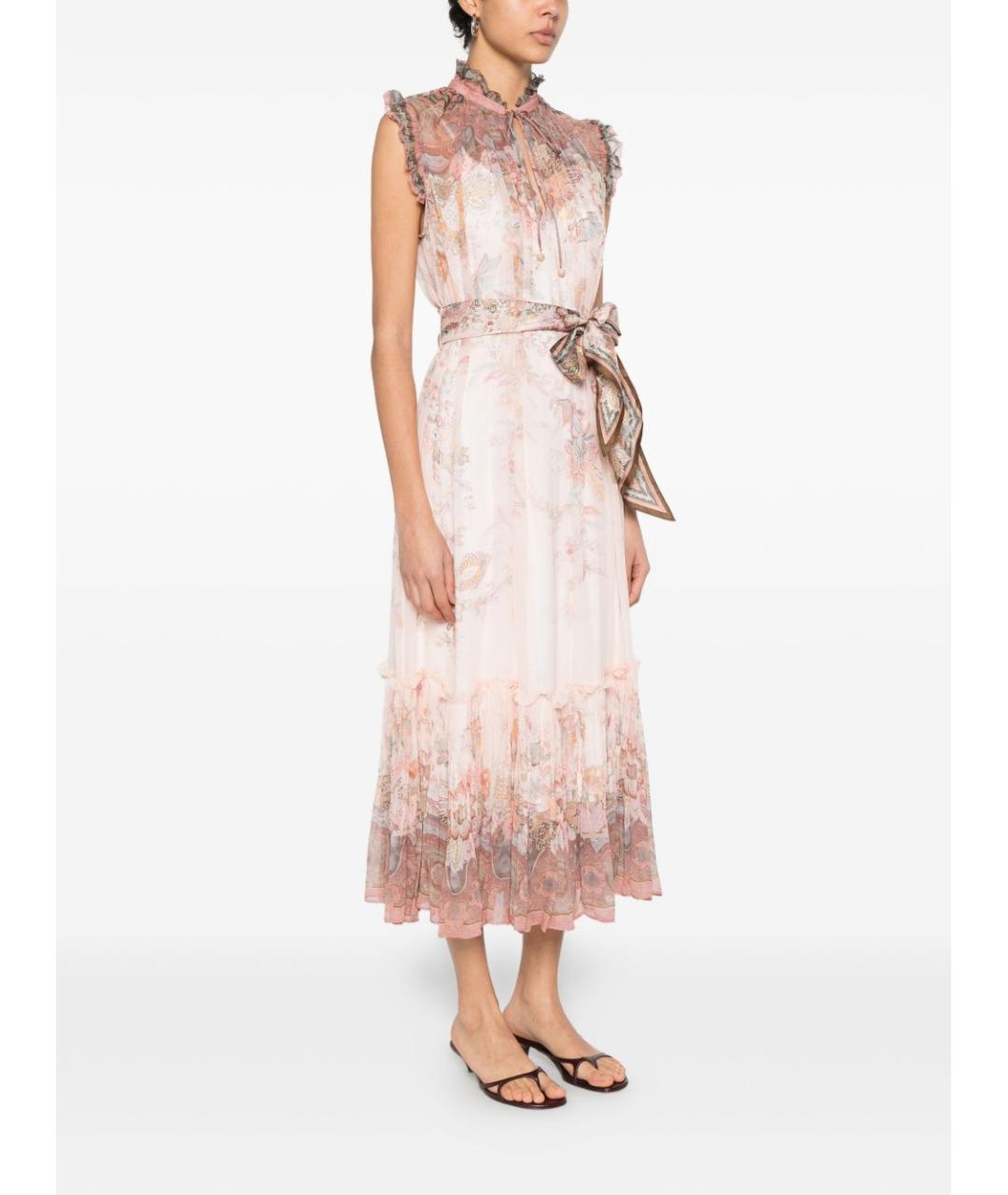 ZIMMERMANN Бежевое вискозное повседневное платье, фото 2