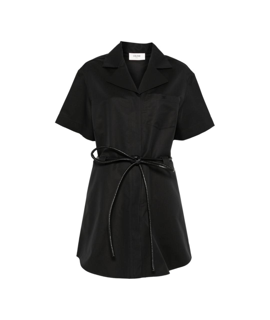 CELINE Черное хлопковое повседневное платье, фото 1