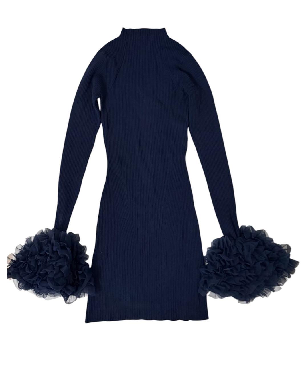 ROTATE Темно-синее вискозное коктейльное платье, фото 5