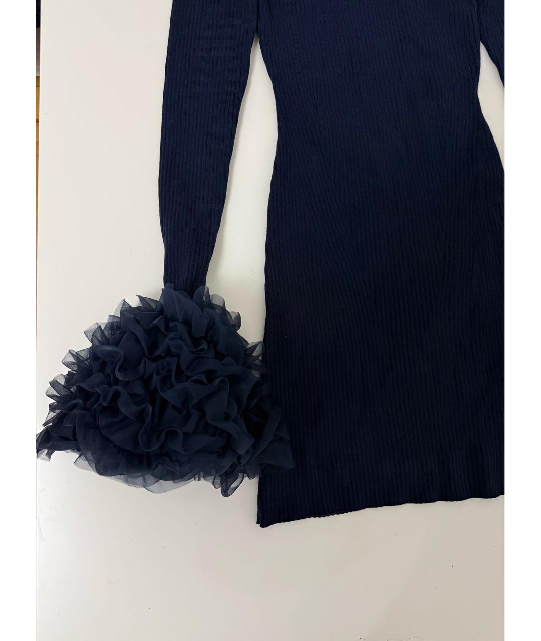 ROTATE Темно-синее вискозное коктейльное платье, фото 2