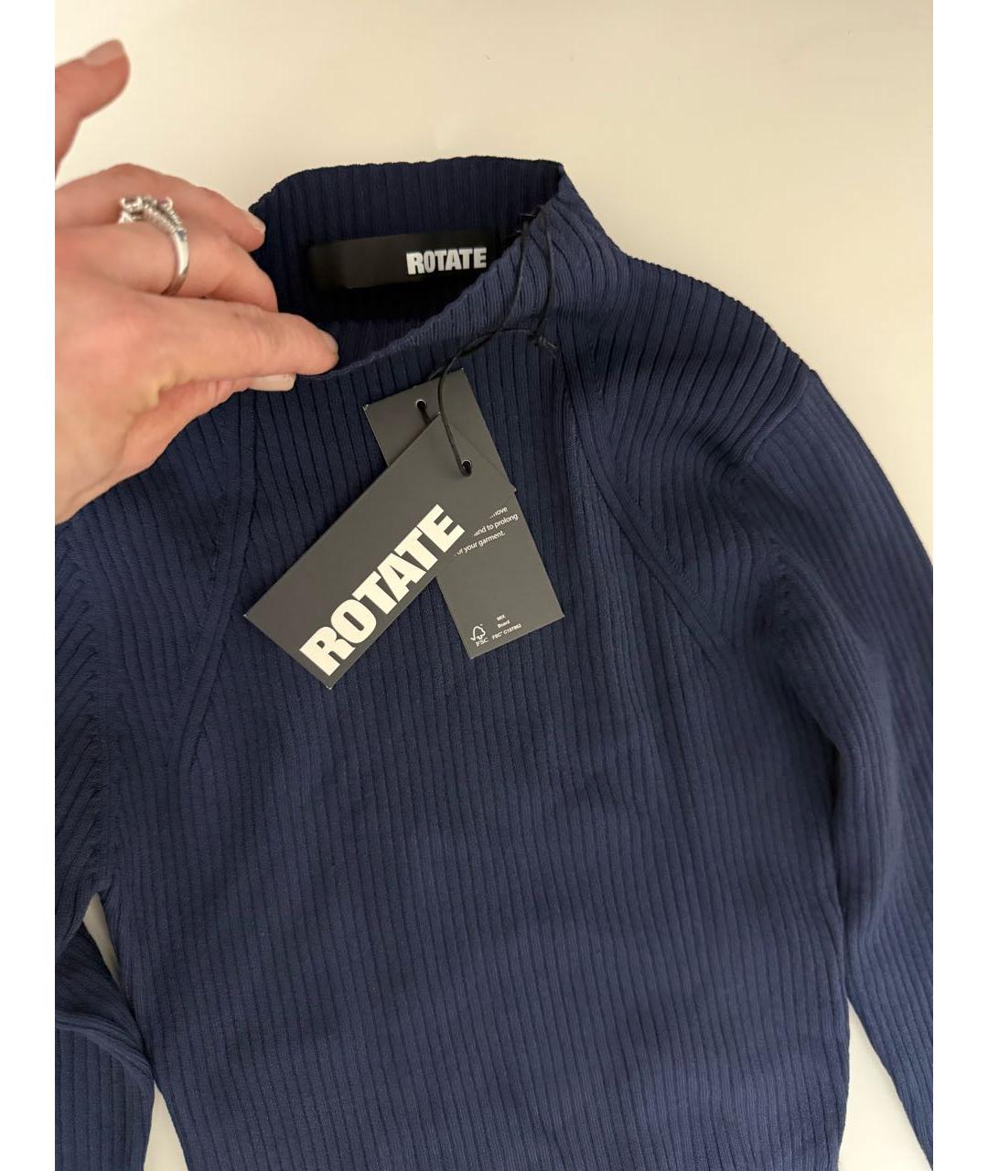 ROTATE Темно-синее вискозное коктейльное платье, фото 4