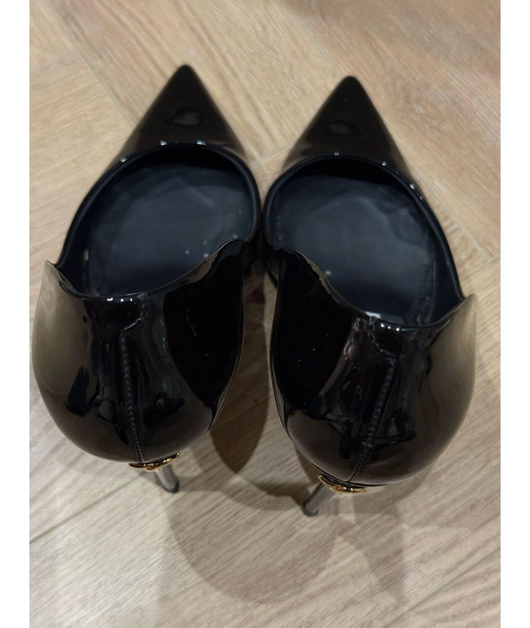 DOLCE&GABBANA Черные кожаные туфли, фото 3