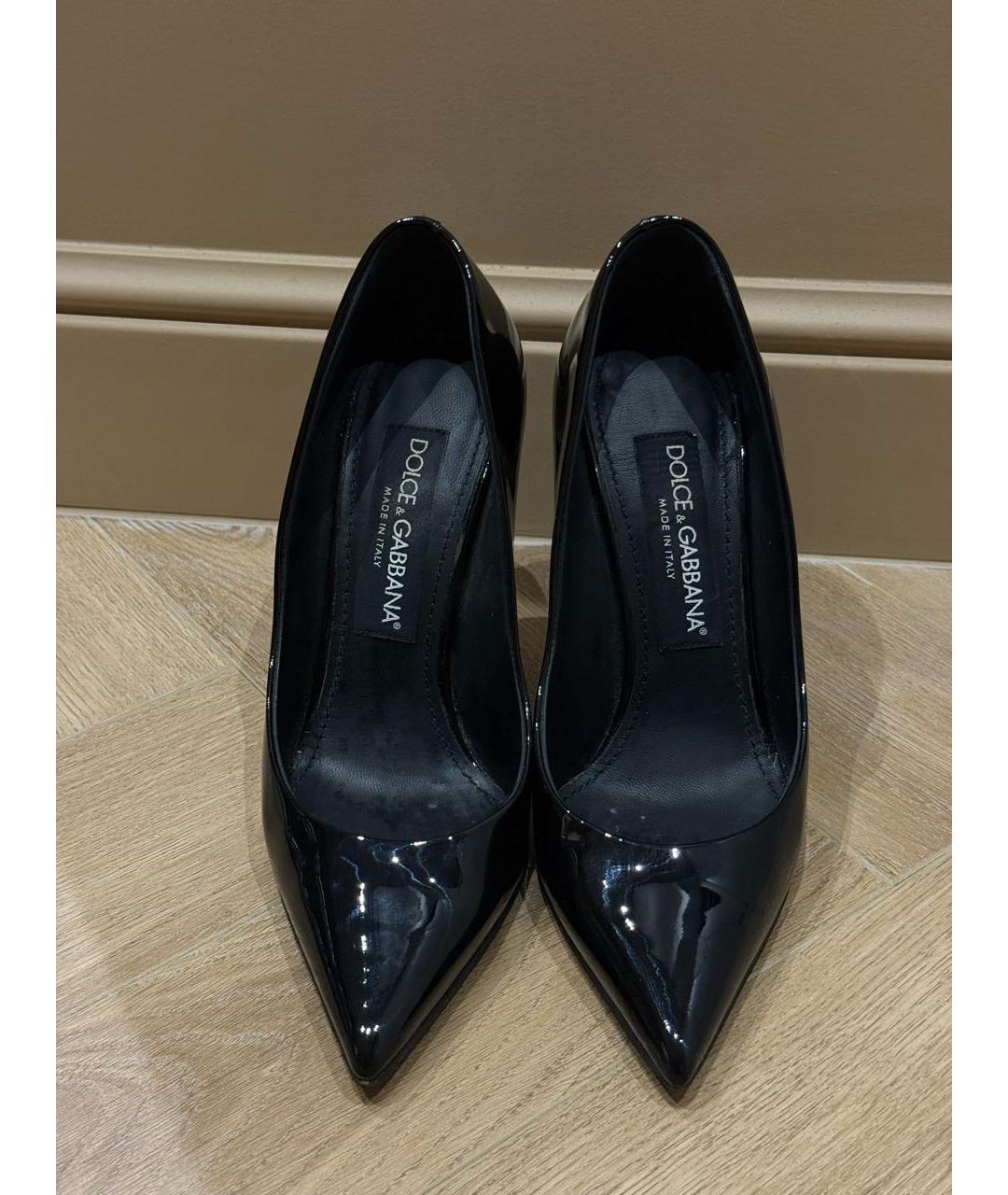 DOLCE&GABBANA Черные кожаные туфли, фото 2