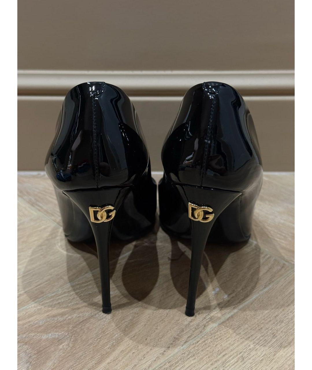 DOLCE&GABBANA Черные кожаные туфли, фото 4