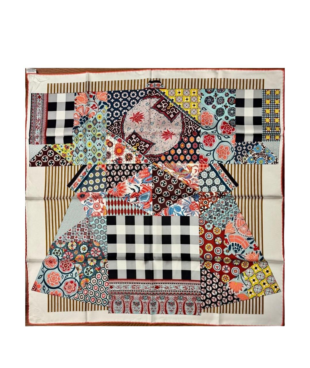 HERMES Мульти шелковый платок, фото 1