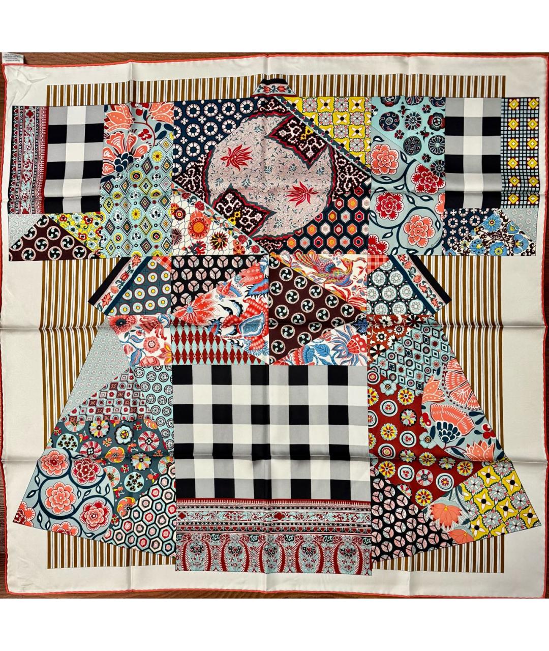 HERMES Мульти шелковый платок, фото 5