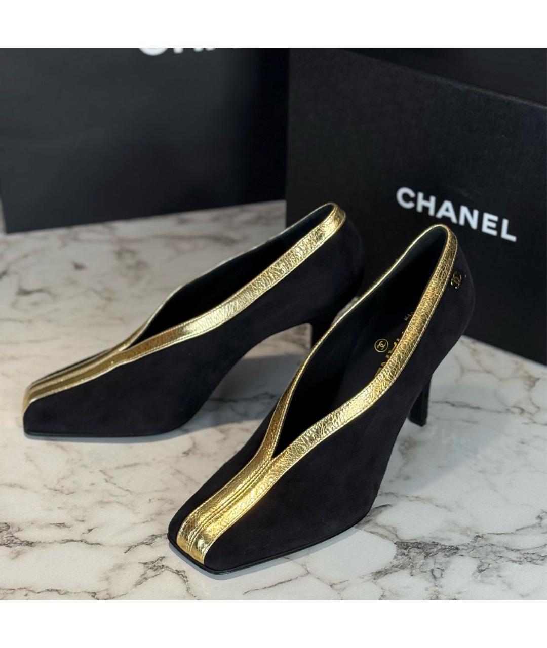 CHANEL Черные замшевые туфли, фото 3