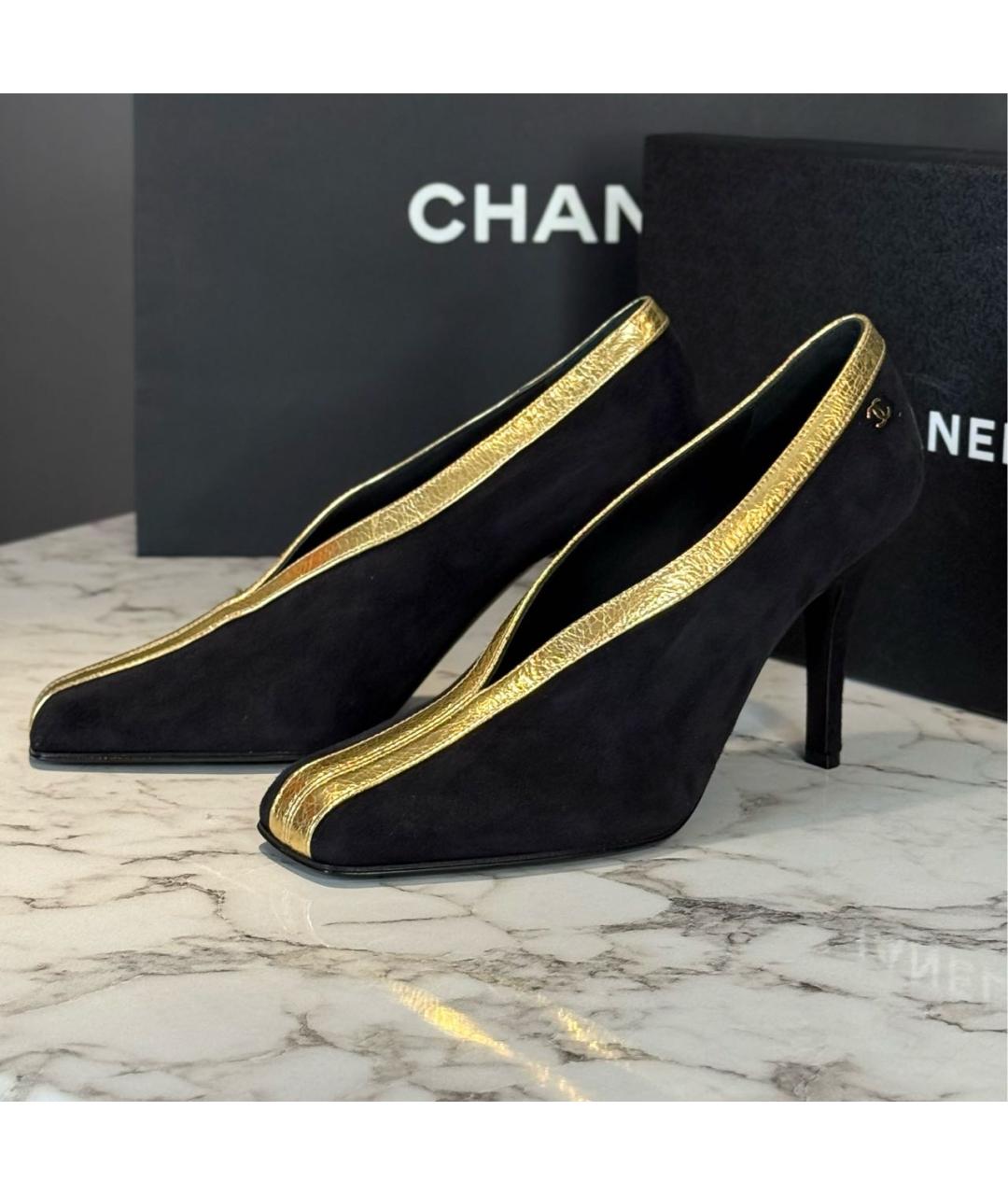 CHANEL Черные замшевые туфли, фото 5