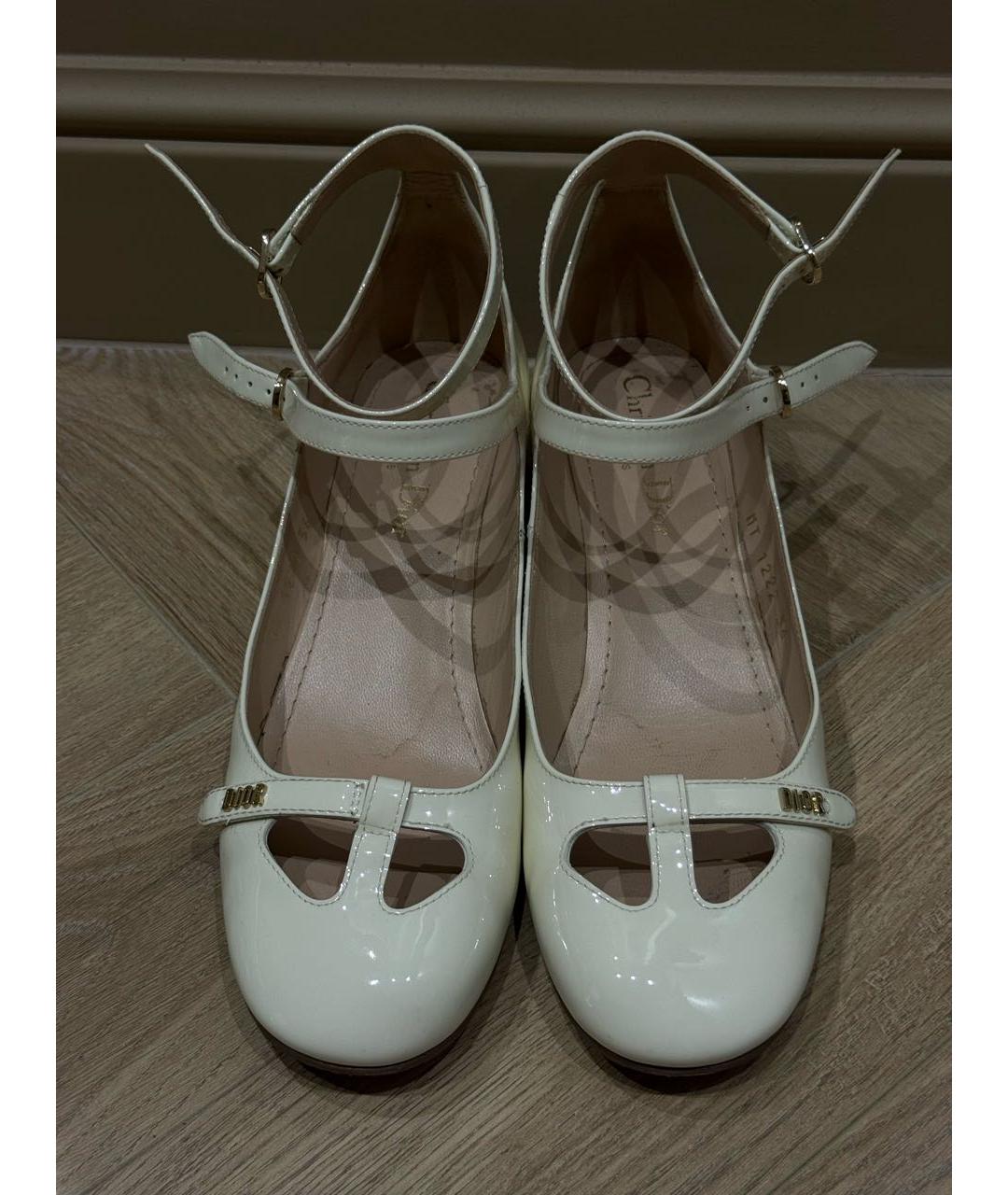 CHRISTIAN DIOR Бежевые кожаные балетки, фото 2