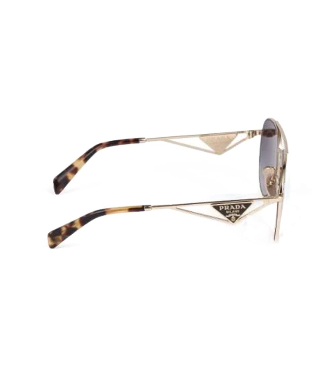 PRADA Коричневые металлические солнцезащитные очки, фото 3