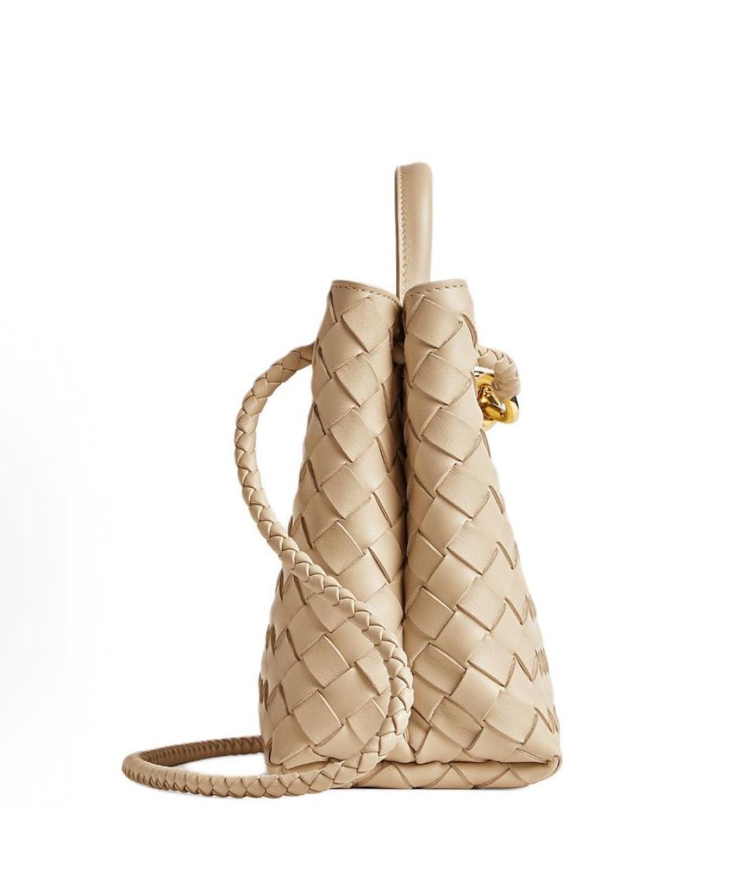BOTTEGA VENETA Бежевая кожаная сумка с короткими ручками, фото 2