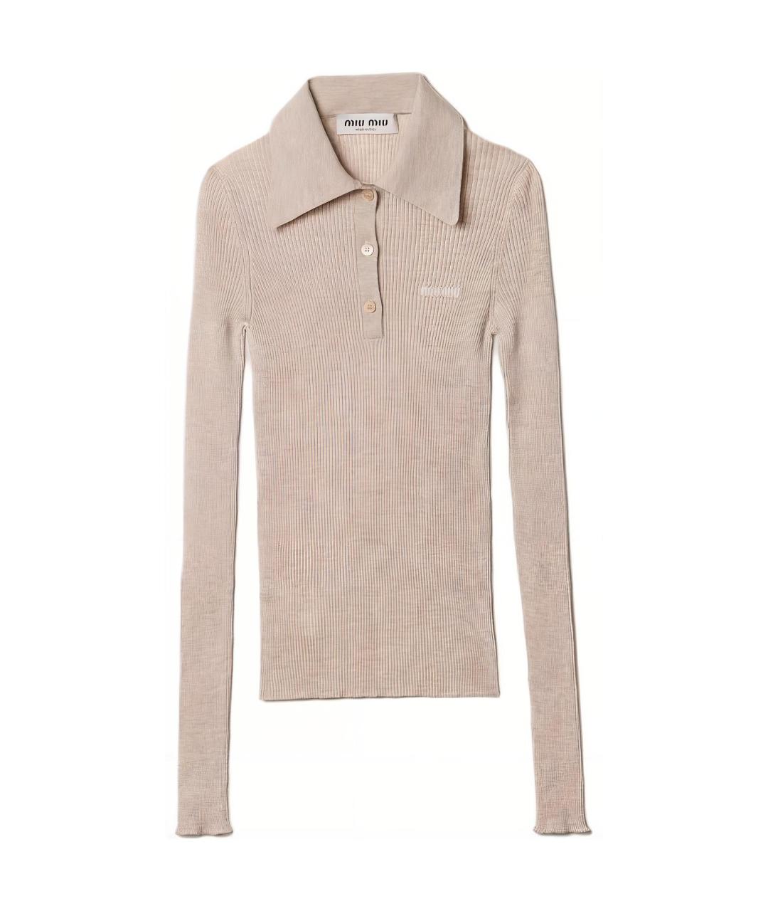 MIU MIU Бежевый кашемировый джемпер / свитер, фото 1