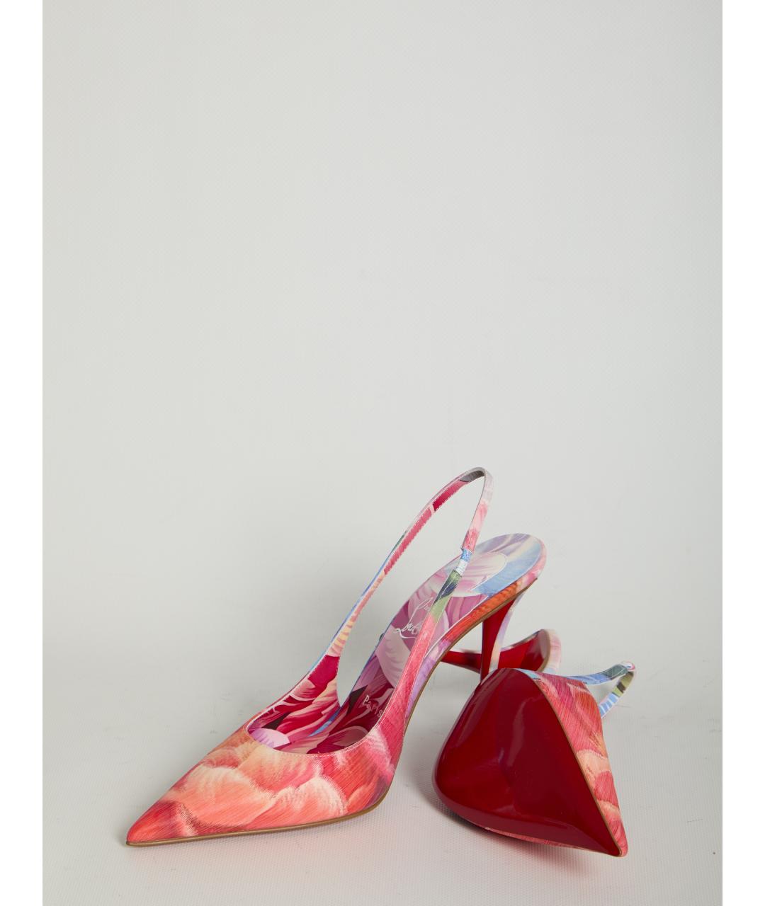 CHRISTIAN LOUBOUTIN Розовые текстильные туфли, фото 5