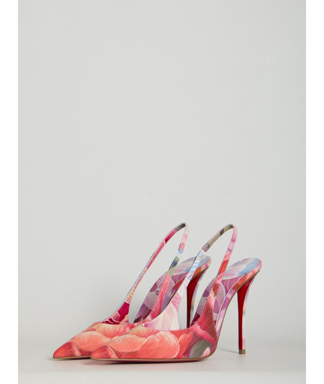 CHRISTIAN LOUBOUTIN Розовые текстильные туфли, фото 2